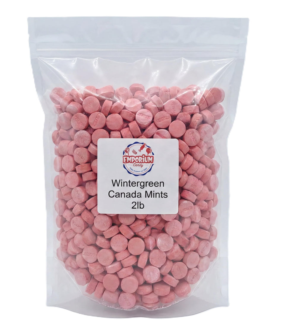 Emporium Candy Pink Wintergreen Mints packaging—convenient 2 lb bag for gatherings