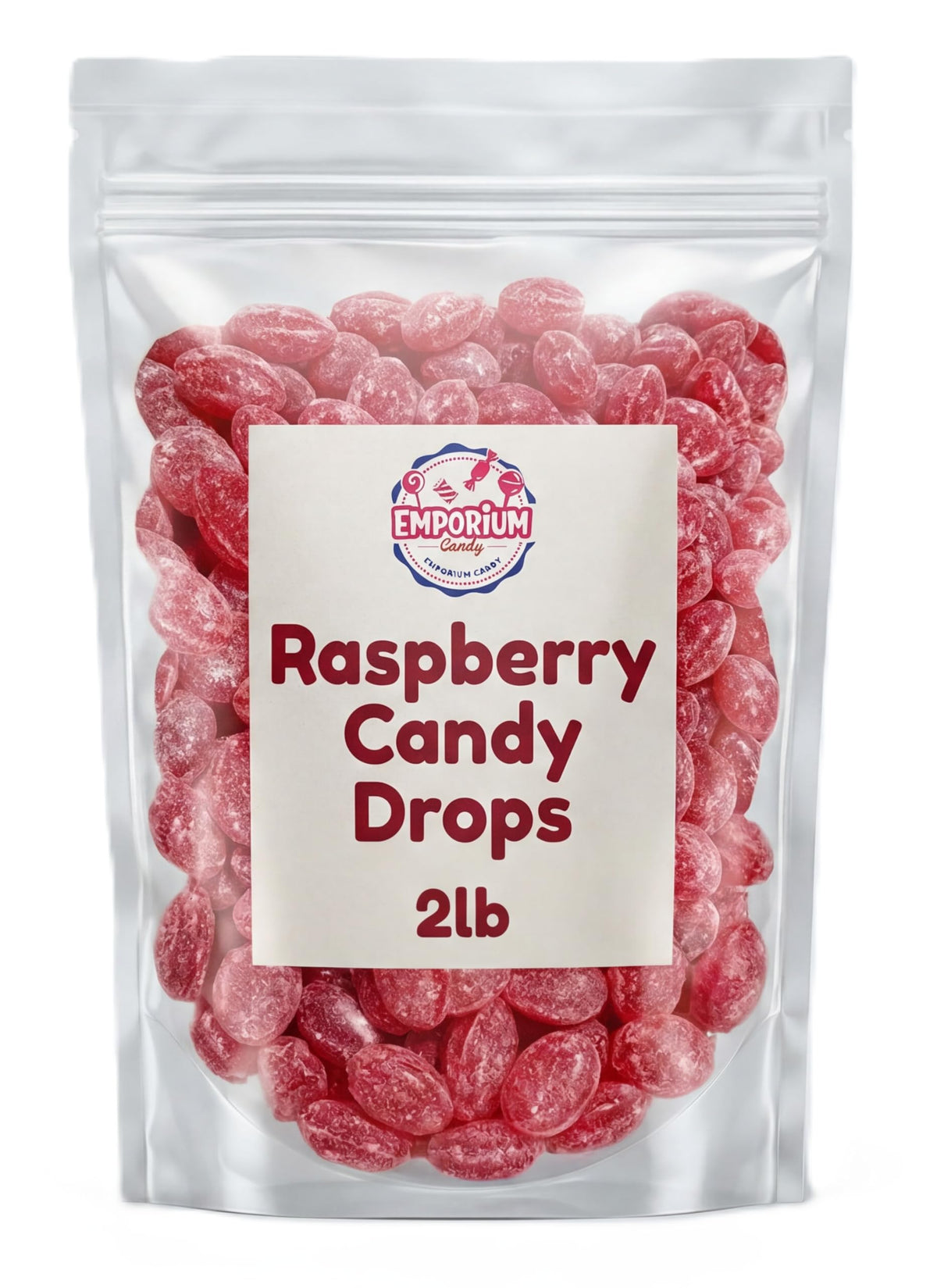 Emporium Candy Raspberry Drops in bulk 2lb bag for parties and gift giving