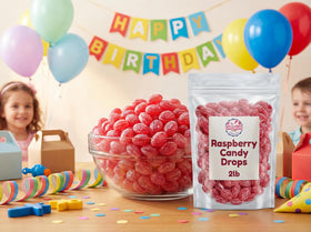 Emporium Candy Raspberry Drops gift-ready bulk candy for celebrations and retro-style jars