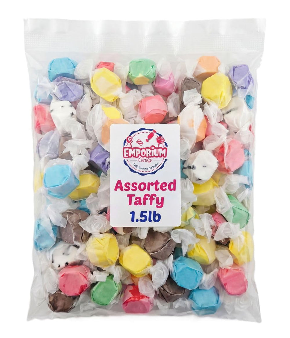 EMPORIUM CANDY Salt Water Taffy assorted bulk bag, perfect for sharing.