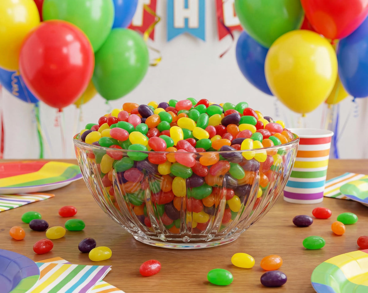 Emporium Candy strawberry cherry lemon lime jelly beans close-up flavor variety