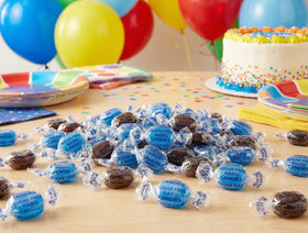 Emporium Candy sugar-free berry buttons, individually wrapped for convenient on-the-go snacking.
