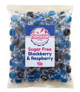 Emporium Candy sugar-free mixed berry buttons packaging close-up for party favors.