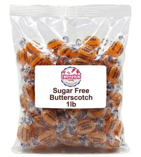 EMPORIUM CANDY sugar-free butterscotch hard candy, 1 lb, creamy flavor.