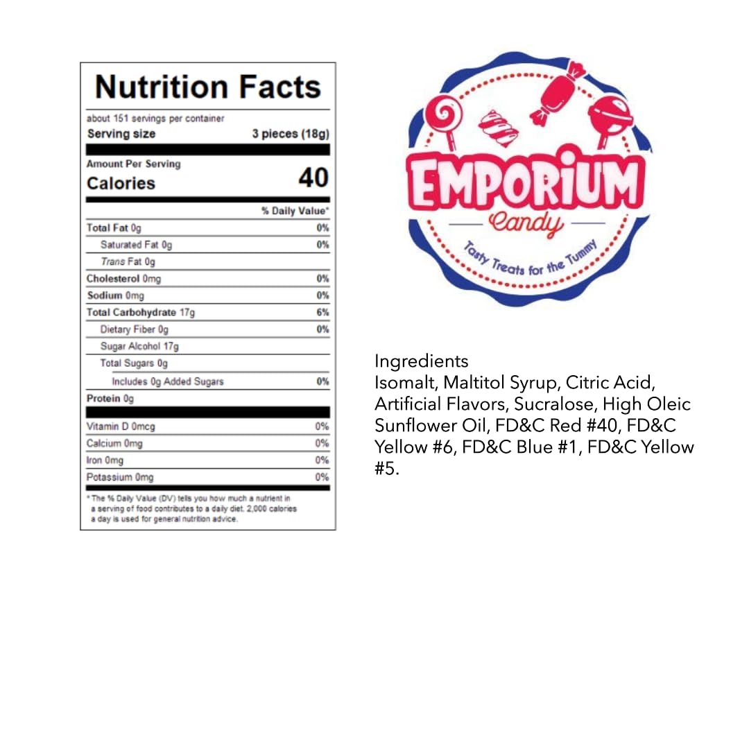 EMPORIUM CANDY individually wrapped sugar-free fruit buttons for grab-and-go