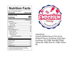 EMPORIUM CANDY individually wrapped sugar-free fruit buttons for grab-and-go