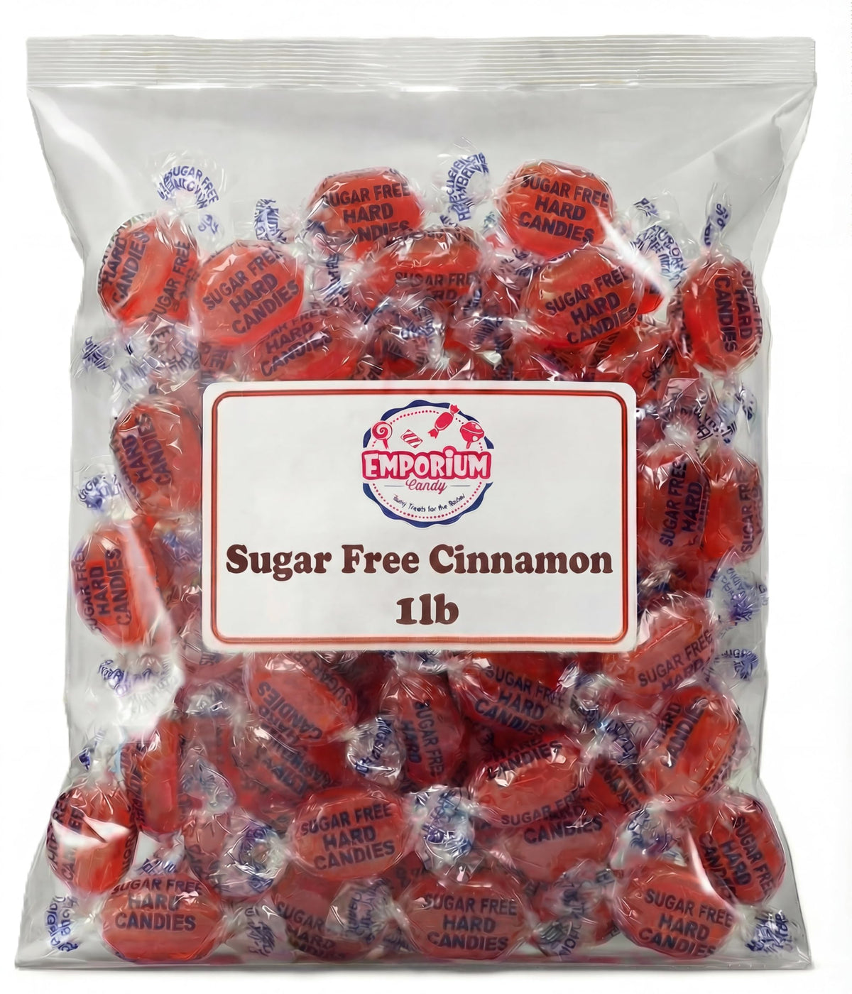 EMPORIUM CANDY bulk bag of sugar-free cinnamon candy for sharing.