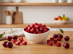 Emporium Candy Cherry Licorice Bites – ideal candy bowl addition for parties and gatherings.