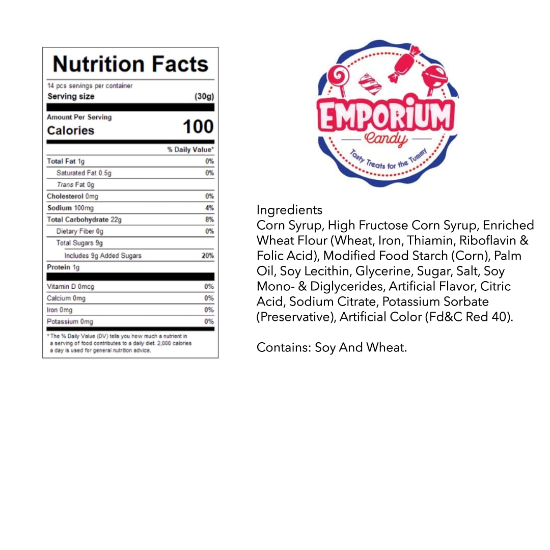 Emporium Candy Cherry Licorice Bites – easy to snack on with a tender licorice texture.