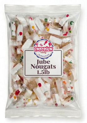 Emporium Candy Wrapped Jube Nougats showcase colorful fruit jubes for party displays.