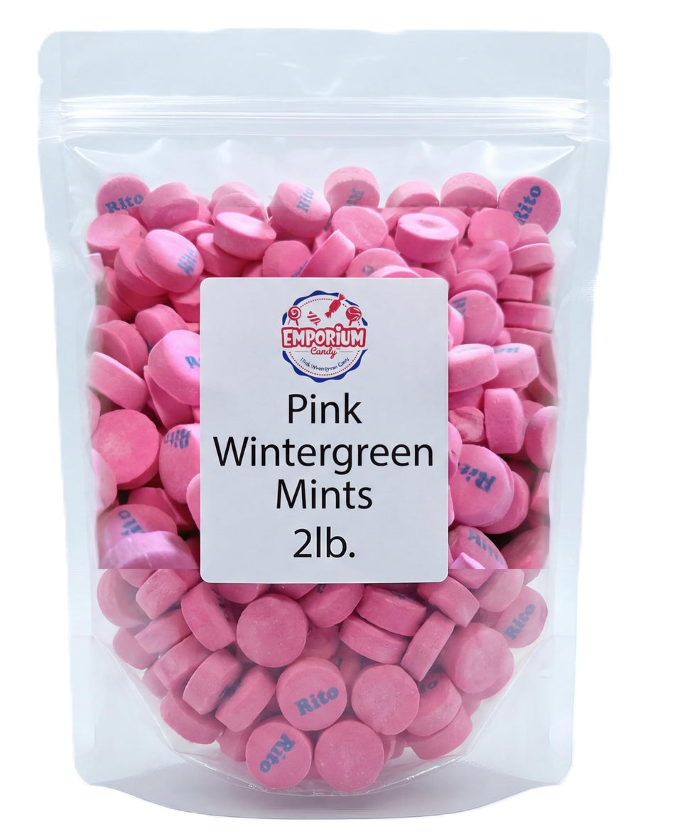 Emporium Pink Wintergreen Mints bulk bag – ideal for sharing at gatherings