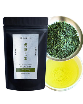 EMPTEA Sencha leaves in a close-up, highlighting a fresh aroma for daily ritual.
