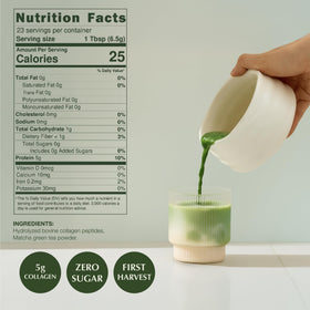 Encha Matcha Latte Powder scoop emphasizes convenient measurement for daily lattes