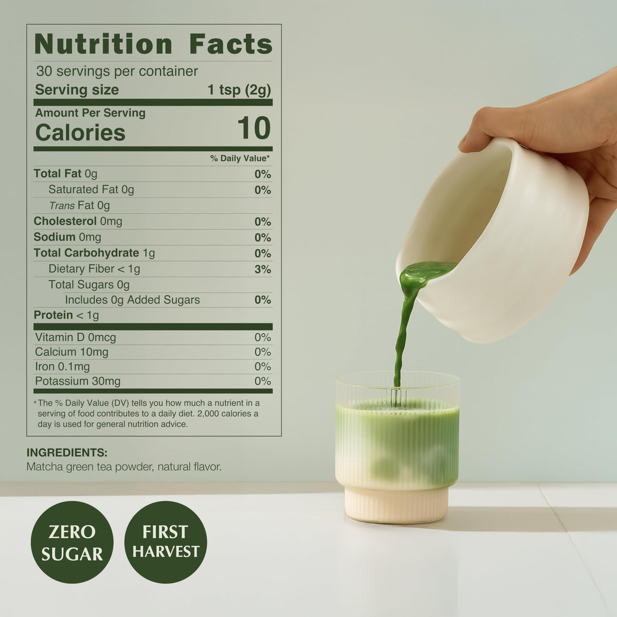 Encha Matcha Latte Powder vanilla-aroma enhances morning rituals with natural sweetness.