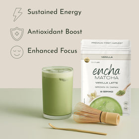 Encha Matcha Latte Powder vanilla-energizing-boost supports a focused start to the day.