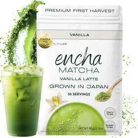 Encha Matcha Latte Powder vanilla-smooth-foam creates cafe-quality lattes at home.