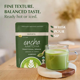 Encha matcha nutty toasted flavor notes for desserts