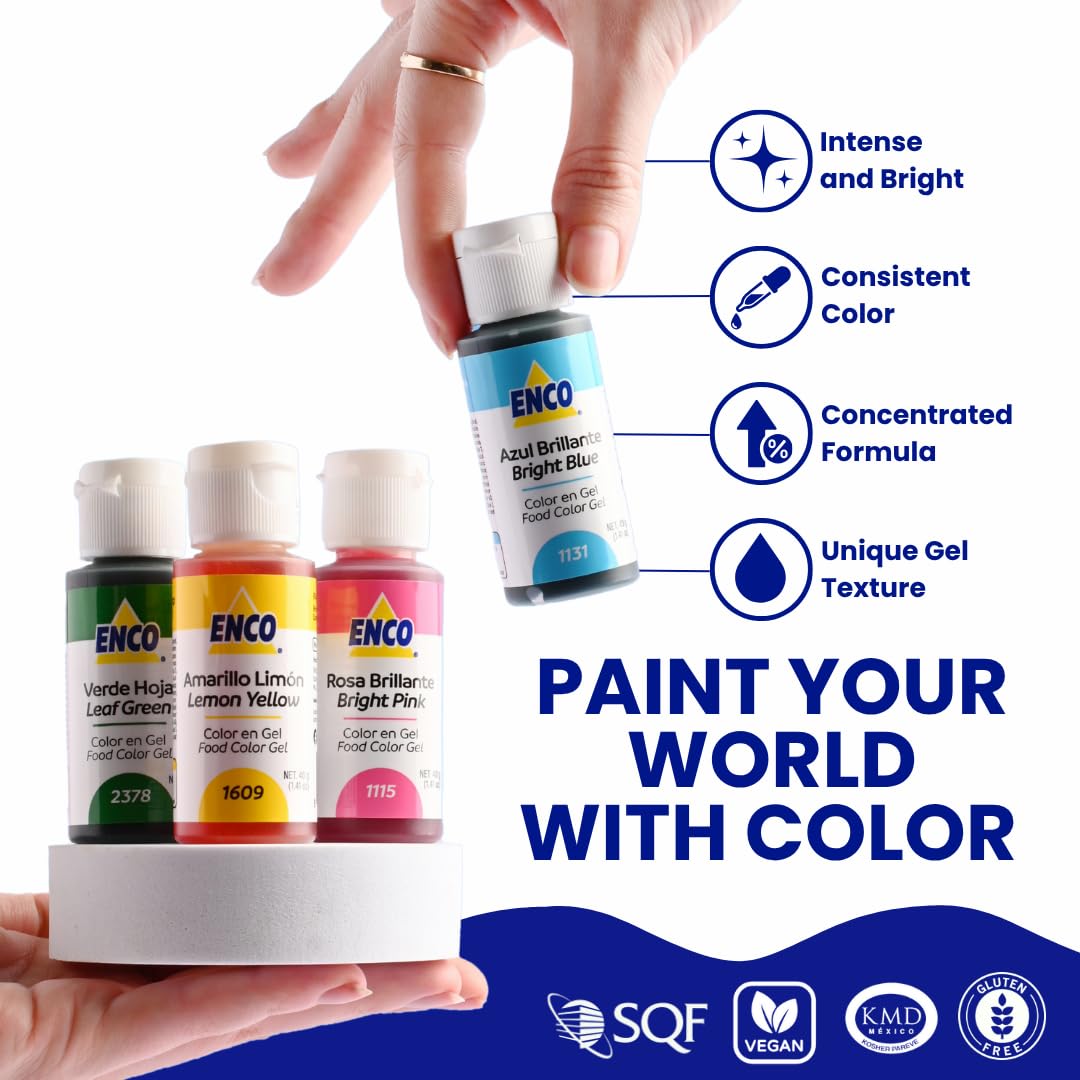 ENCO Bright Pink gel creates playful accents in desserts.