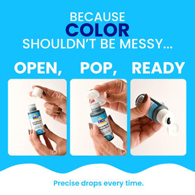 ENCO Bright Blue Gel cookie dough color with controlled application.