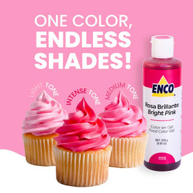 ENCO Bright Pink Fondant color provides even coverage
