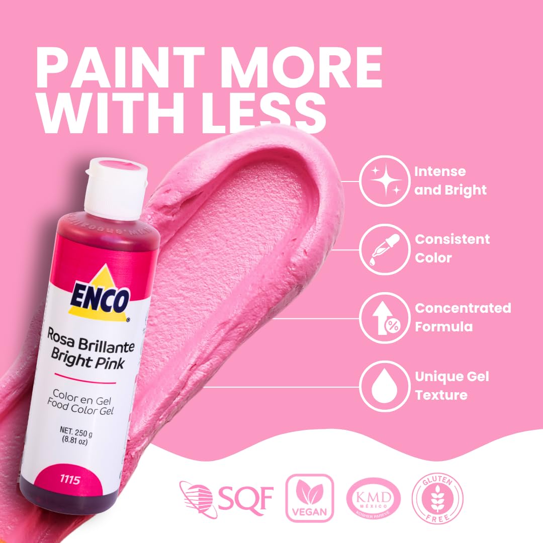 ENCO Bright Pink Frosting color blends into icing smoothly