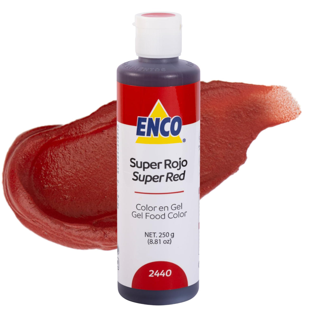 ENCO Food Coloring Gel Super Red bottle for bold frosting color.