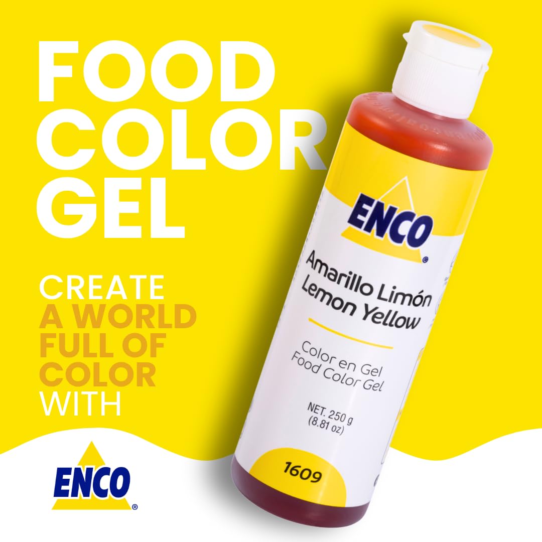 ENCO Yellow Lime gel drops squeezed for precise color control