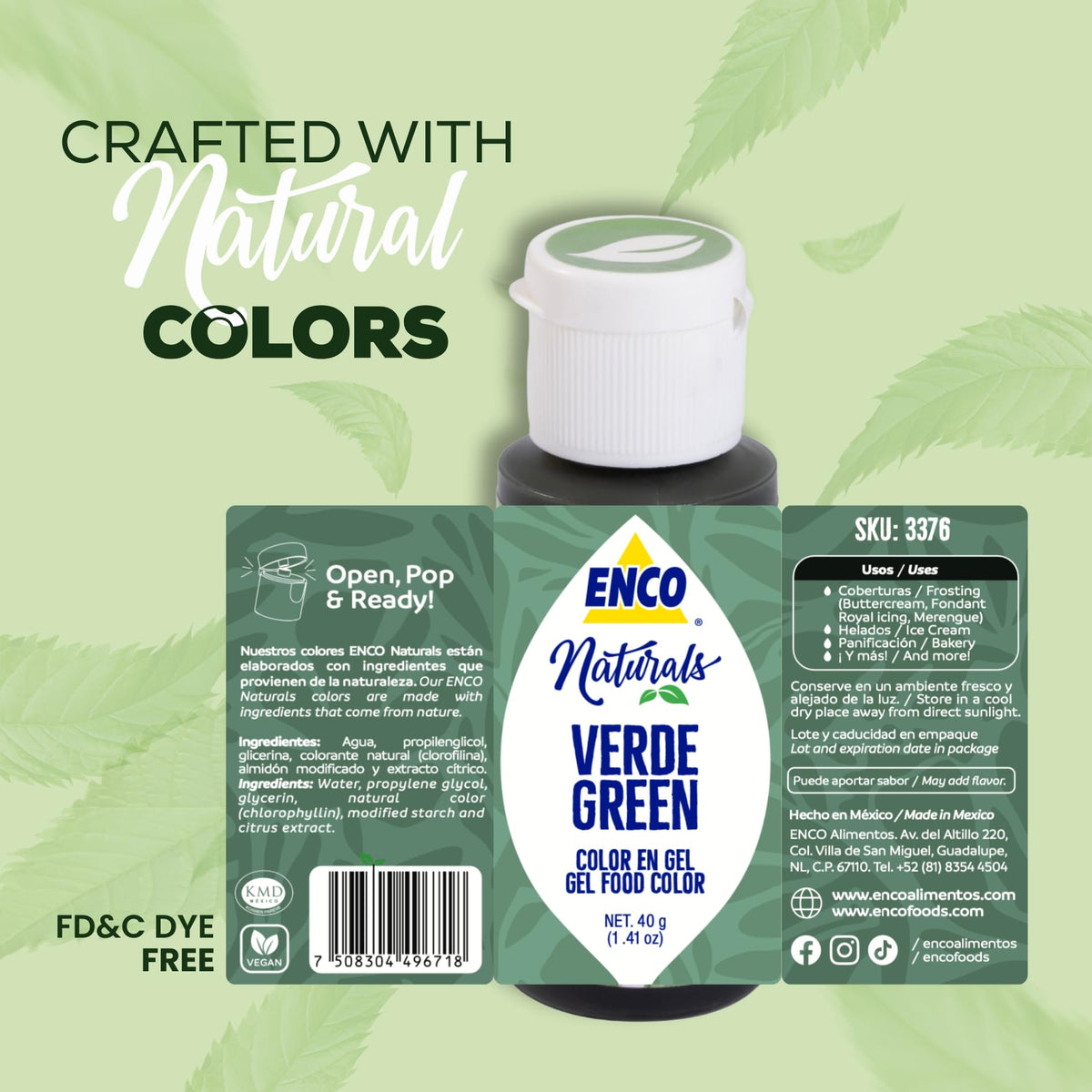 ENCO green icing swirl showcasing smooth application for decoration.