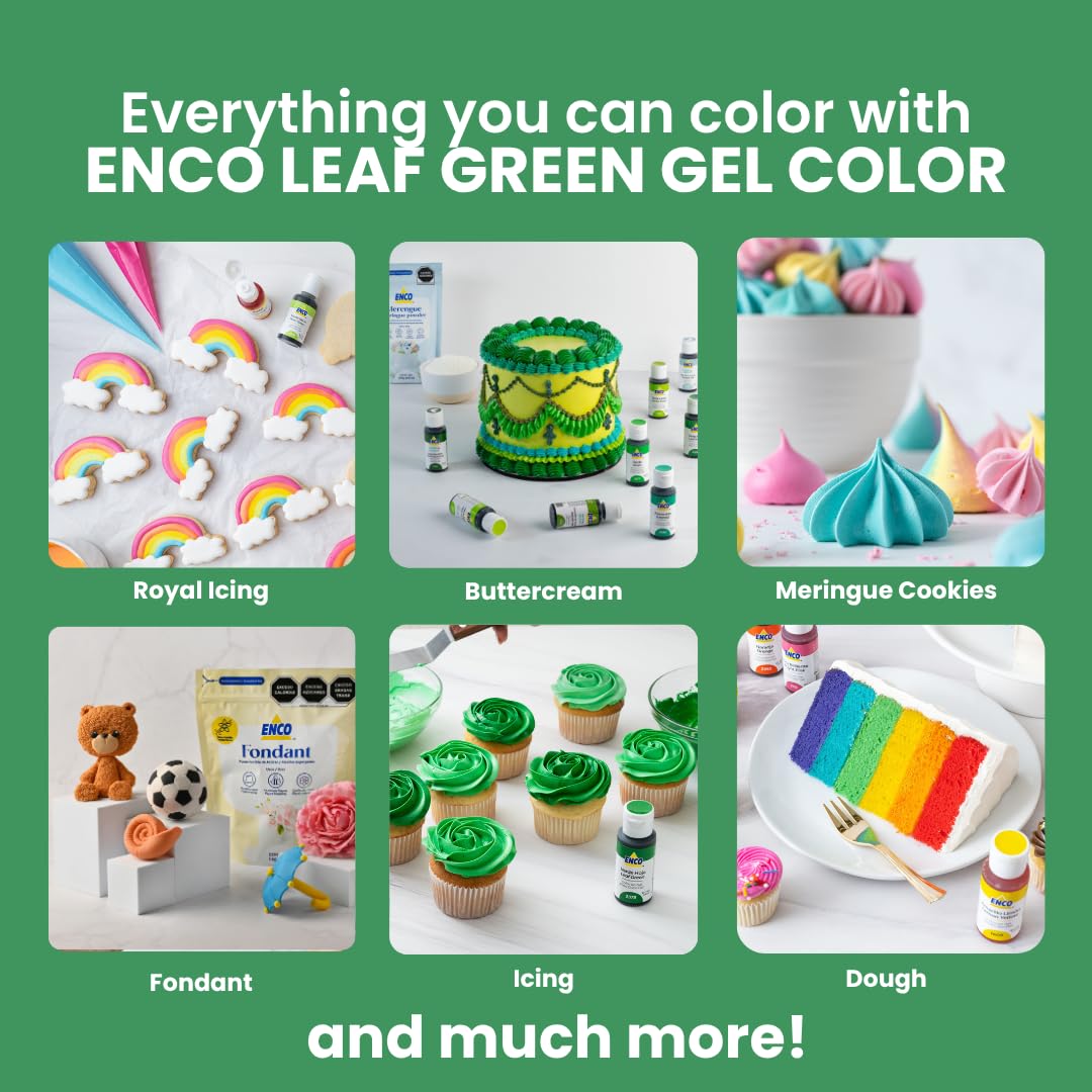 Cake decorating with bold ENCO Leaf Green accents.