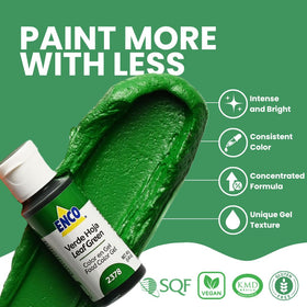 Squeezed ENCO Leaf Green gel shows precise color control.