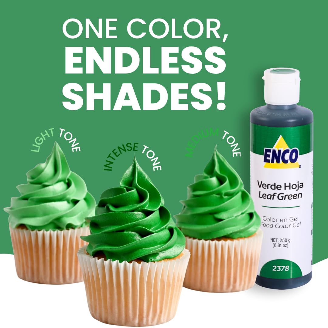 Bright frosting application on fondant using ENCO Leaf Green.