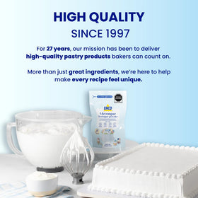 ENCO Meringue Powder High Yield highlighting large prepared output