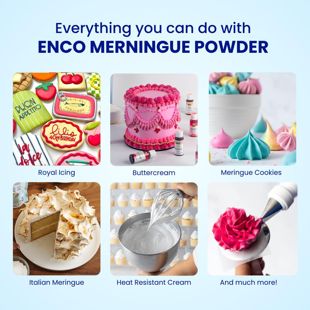 ENCO Meringue Powder ideal for meringue cookies with crisp edges.