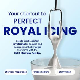 ENCO Meringue Powder used for royal icing that holds detail.
