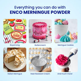 ENCO Meringue Powder Royal Icing close-up for detailed decorations and strong holds