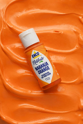 ENCO orange gel swirls into buttercream for bold, consistent shade