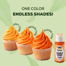 Close-up of ENCO orange gel bottle emphasizes concentrated color