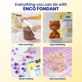 ENCO Premium White Fondant glossy finish enhances cake presentation.