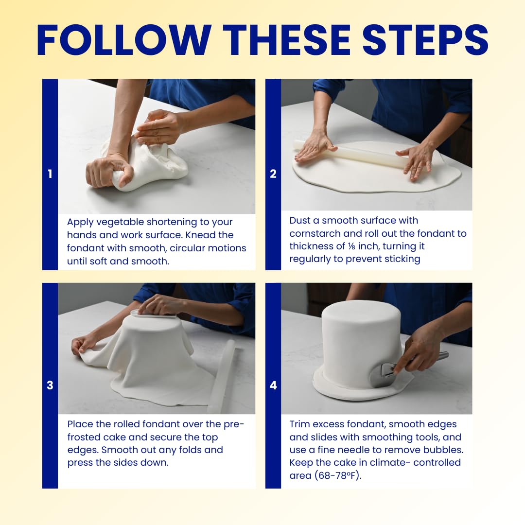 ENCO Premium White Fondant ready-to-use for quick decorating projects.
