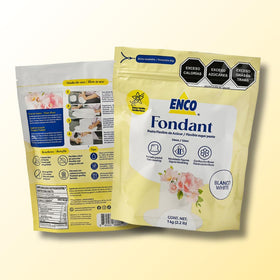 ENCO Premium White Fondant soft texture enables smooth kneading and shaping.