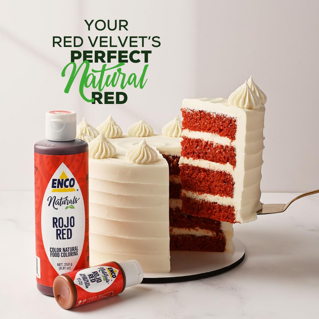 ENCO Red Gel buttercream swatch highlights deep red shade.