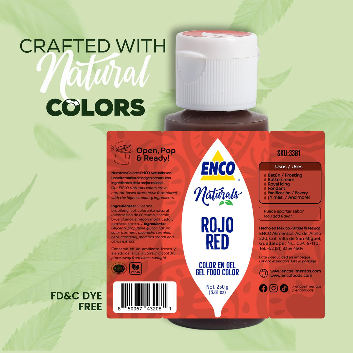 ENCO Red Gel fondant detail adds vivid red accents.