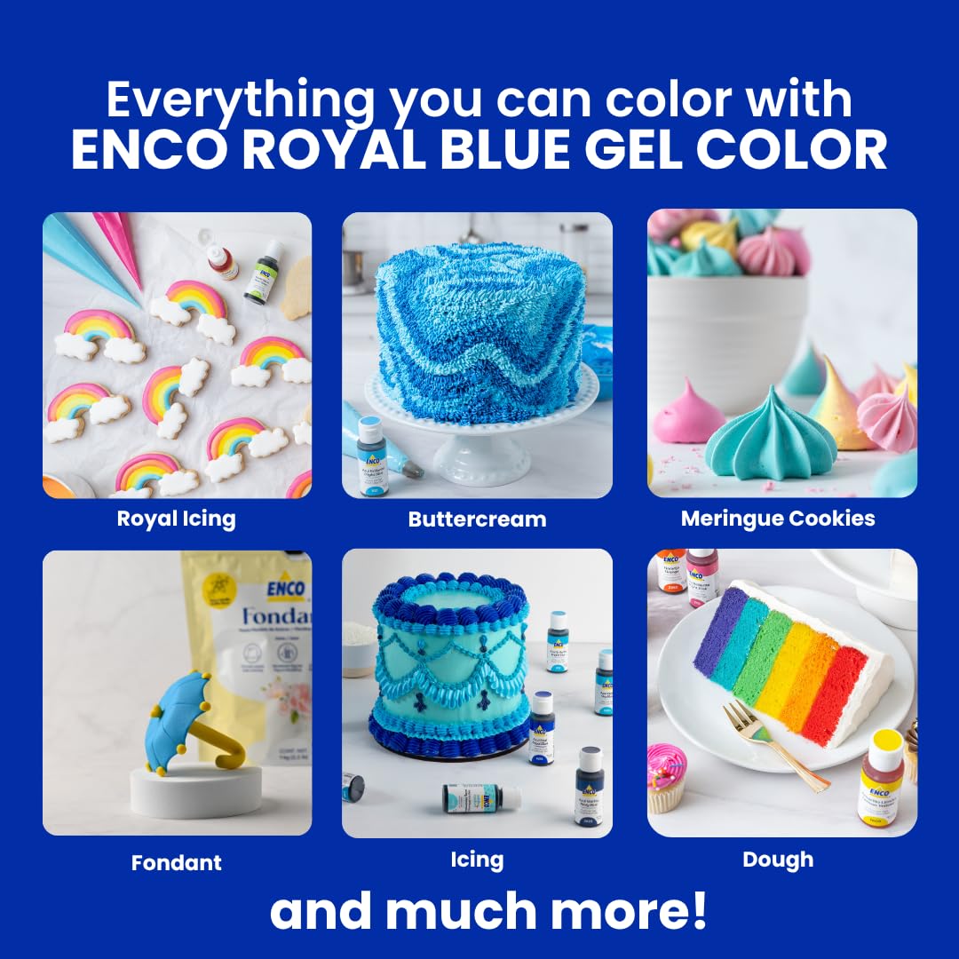 ENCO Royal Blue gel color tinting cookie dough before baking