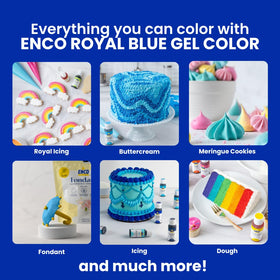 ENCO Royal Blue gel color tinting cookie dough before baking