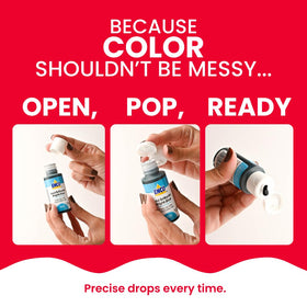 ENCO royal icing color mixes evenly for decorative icing.