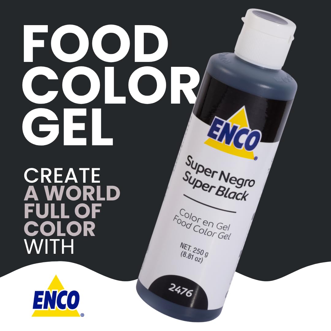 ENCO Super Black gel drops enable precise color control in desserts.