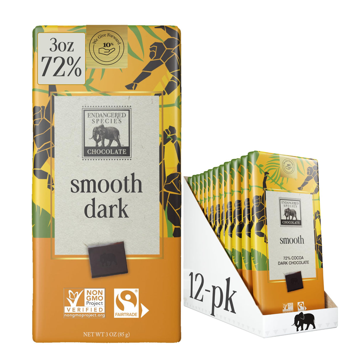 Endangered Species Chocolate chimpanzee bar pack shot for mindful gifting