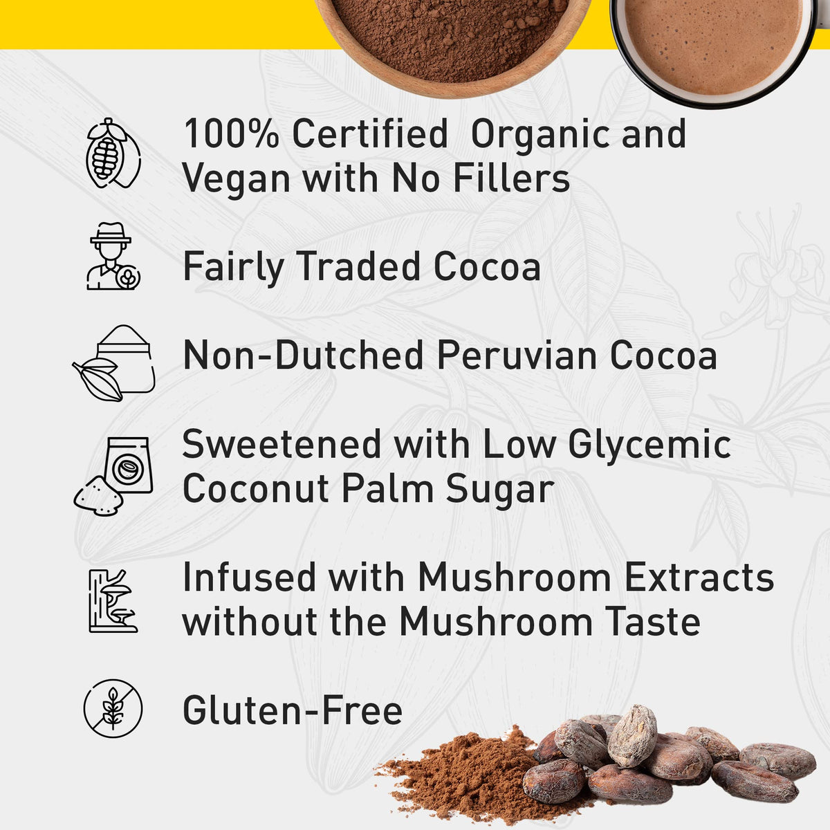 EnerHealth Cocoa Mojo organic Peruvian cocoa without dutching.