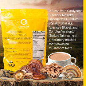 EnerHealth Cocoa Mojo stirring spoon ready for quick, easy hot chocolate.