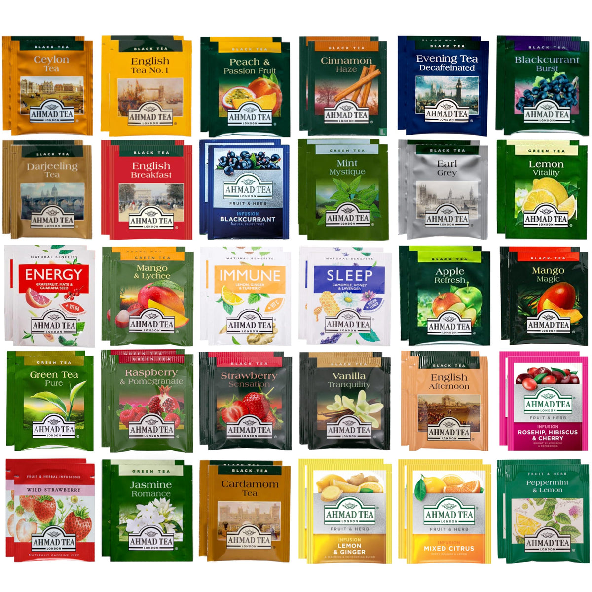 Enjoy Better Coffee Ahmad Tea sampler in bamboo organizer, 60 tea bags for versatile home tea moments.